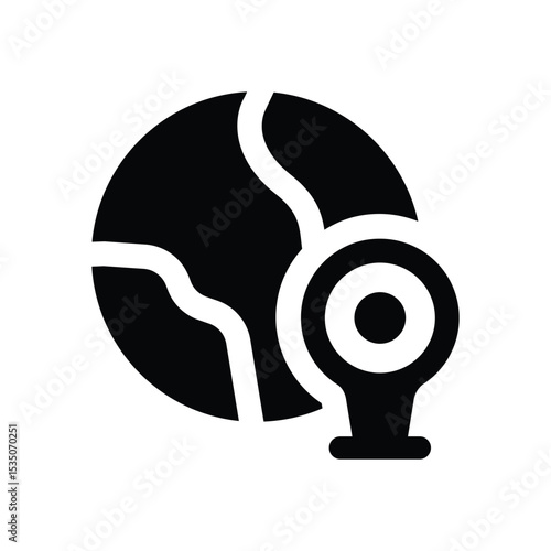 world map glyph icon. Strong and solid vector icon for websites, mobile interfaces, presentations, and visual branding. High quality and easy to edit.