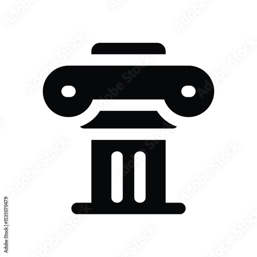 pillar glyph icon. Strong and solid vector icon for websites, mobile interfaces, presentations, and visual branding. High quality and easy to edit.