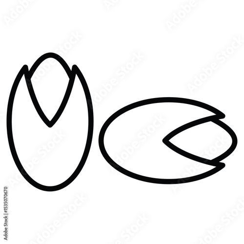 pistachio icon Outline isolated logo mark