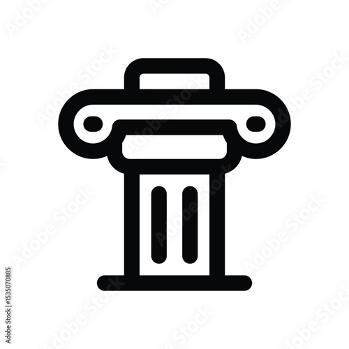 pillar line icon. Clean and minimalist vector icon for websites, mobile apps, presentations, and logos. Fully scalable and customizable for any project.