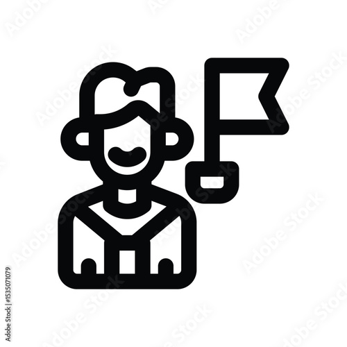 tour guide line icon. Clean and minimalist vector icon for websites, mobile apps, presentations, and logos. Fully scalable and customizable for any project.