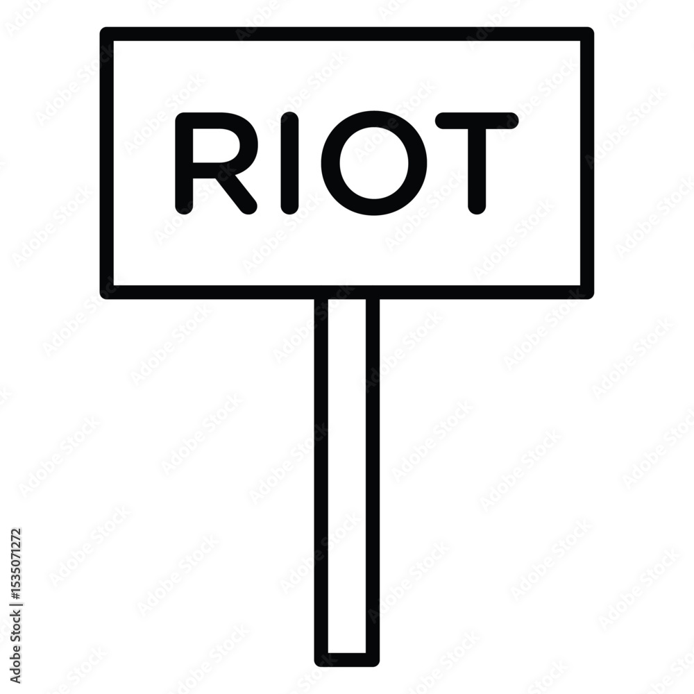 Riot sign icon Outline isolated logo mark Riot sign icon Outline isolated logo mark
