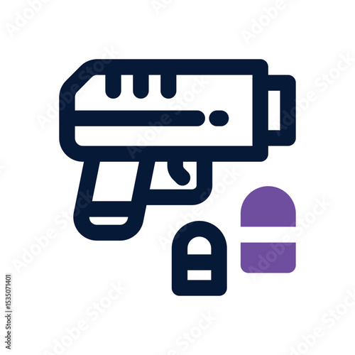 gun weapon duotone icon. Sleek and modern vector icon for websites, mobile apps, marketing materials, and corporate design. Fully scalable and ready to use.
