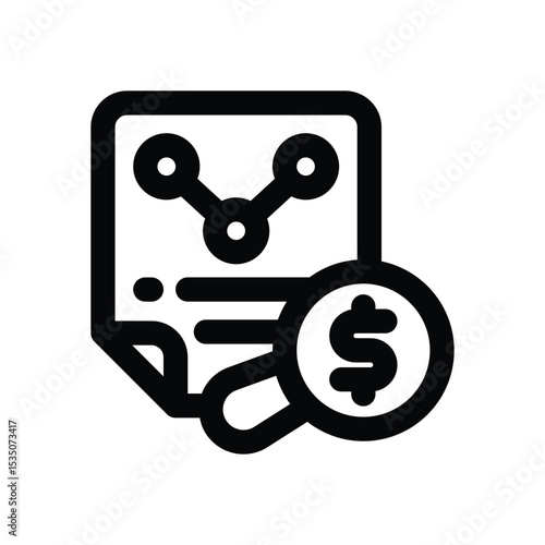 financial analysis line icon. Clean and minimalist vector icon for websites, mobile apps, presentations, and logos. Fully scalable and customizable for any project.