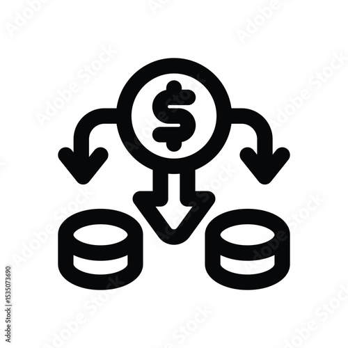 depreciation line icon. Clean and minimalist vector icon for websites, mobile apps, presentations, and logos. Fully scalable and customizable for any project.