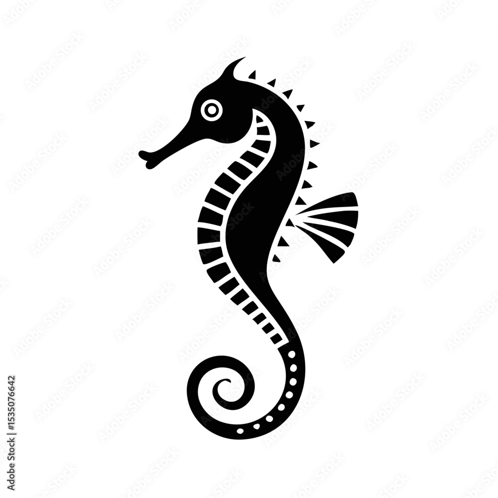 Fototapeta premium Seahorse icon for marine life and ocean creature representation