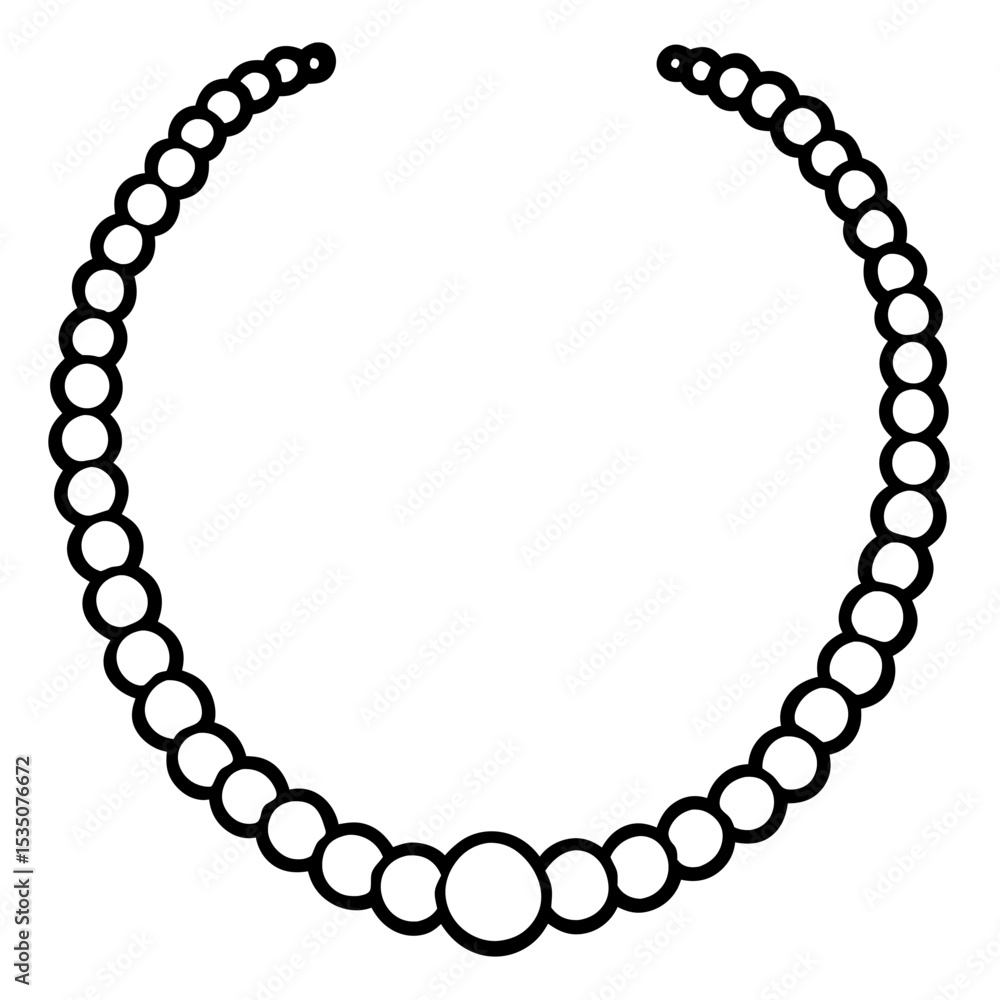 Elegant Pearl Choker Line Art Elegant Pearl Choker Line Art