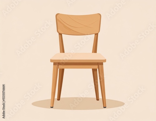 Wallpaper Mural Simple Light Wooden Chair On Beige Background Torontodigital.ca