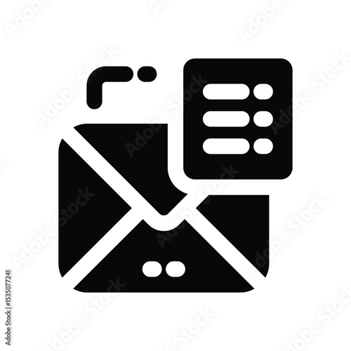 mailing list glyph icon. Strong and solid vector icon for websites, mobile interfaces, presentations, and visual branding. High quality and easy to edit.