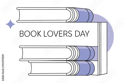 Book lovers day background template festive holiday design with hearts and books