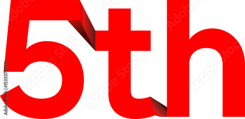 5th 레드 3D 순위 타이포그래피 / 5th Red 3D Ranking Typography