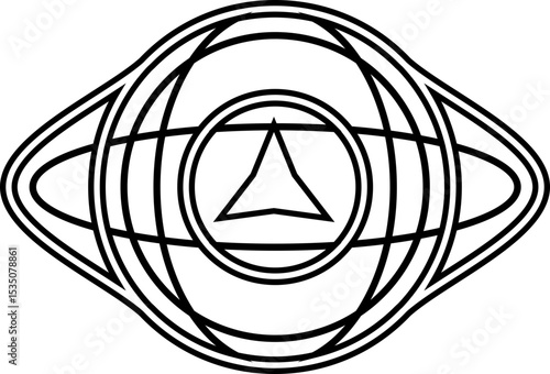 기하학 중심 구조 아이콘 / Geometric Core Structure Icon