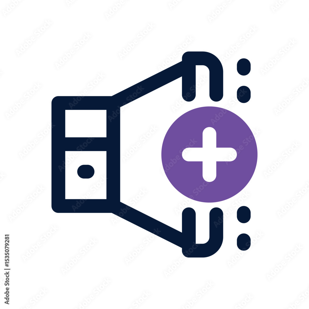 Fototapeta premium volume up duotone icon. Sleek and modern vector icon for websites, mobile apps, marketing materials, and corporate design. Fully scalable and ready to use.