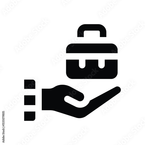 job glyph icon. Strong and solid vector icon for websites, mobile interfaces, presentations, and visual branding. High quality and easy to edit.