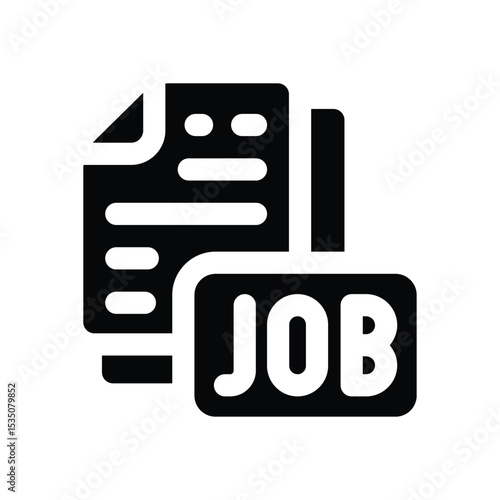 job offer glyph icon. Strong and solid vector icon for websites, mobile interfaces, presentations, and visual branding. High quality and easy to edit.