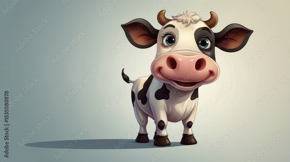Cartoon cow, cute and friendly Cartoon cow, cute and friendly