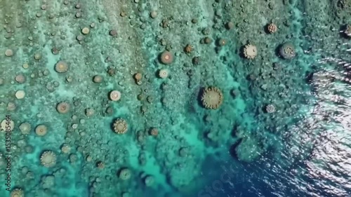 Coral Reef and Tropical Shore – Aerial Underwater View