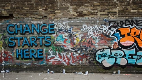 Urban brick wall canvas for societal change