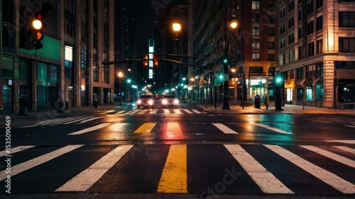 Night city street scene