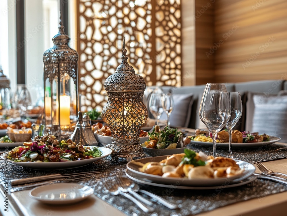 Opulent dinner table setting Opulent dinner table setting