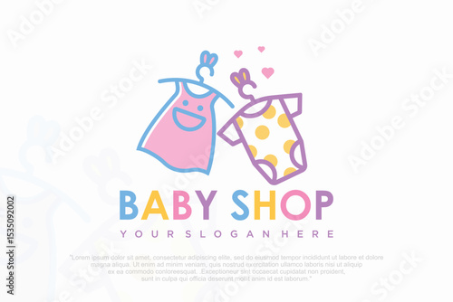 kids store clothing logo design . vector illustration