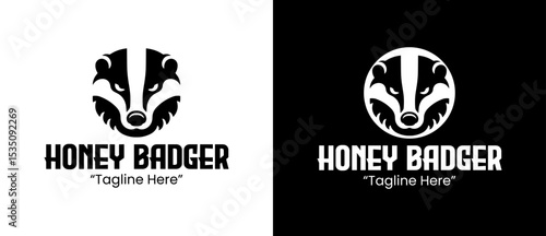 Powerful Honey Badger Logo Design with Bold Colors for Branding
