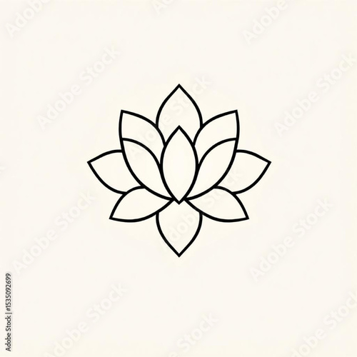 Geometric lotus line drawing