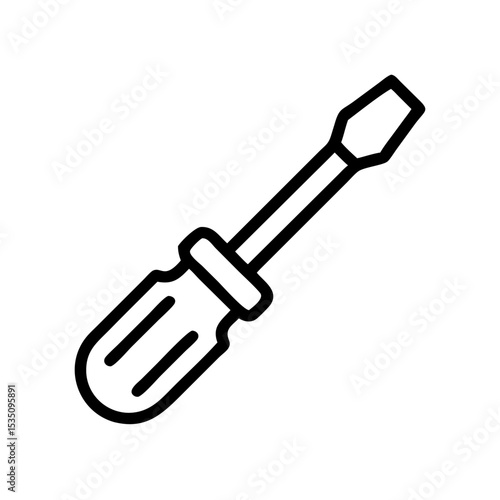 Isolated graphic representation showcasing a hand tool used for tightening or loosening screws, a screwdriver