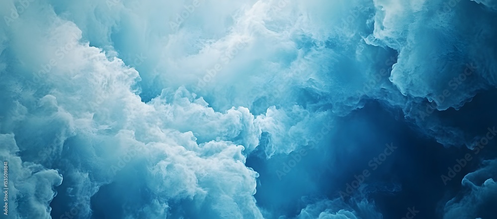 Naklejka premium A serene abstract watercolor scene with blue hues and light gray undertones