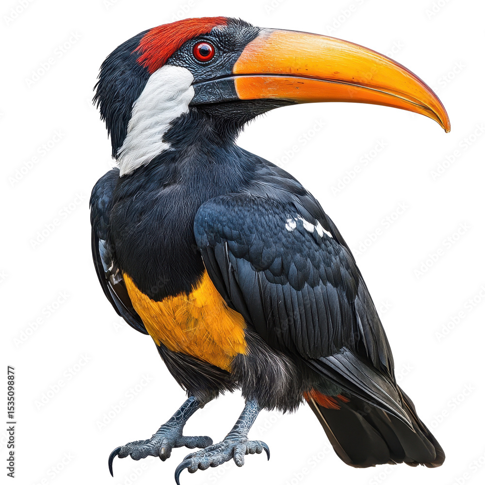 Fototapeta premium A hornbill bird full body isolated on transparent background