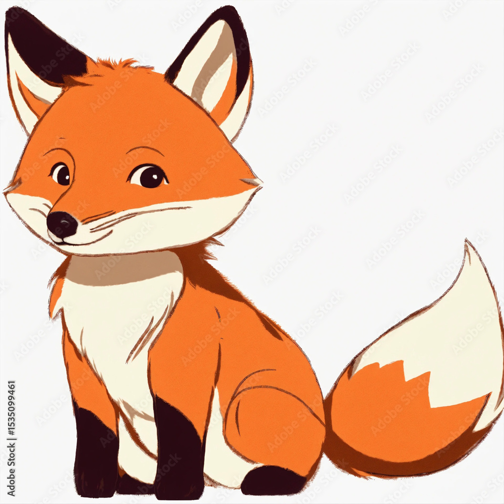 Obraz premium red fox cartoon