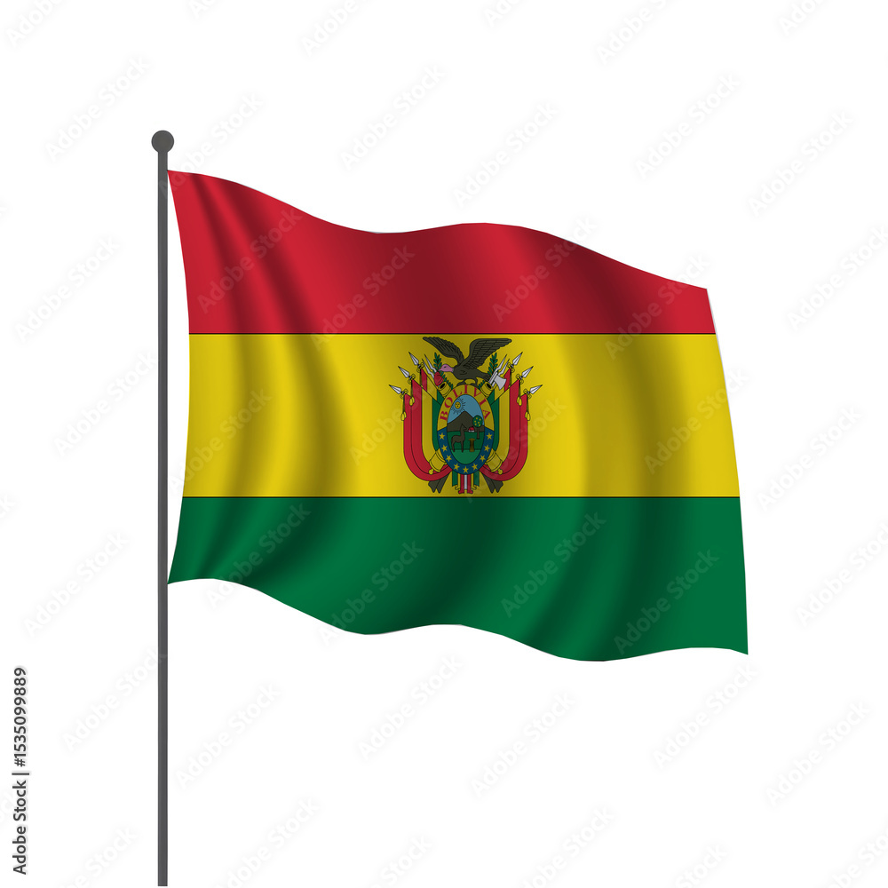 Obraz premium Bolivia flag on white background