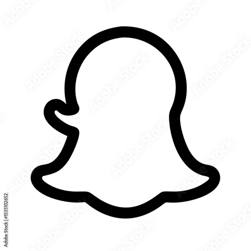 Ghost Outline Icon. Social Media, Messaging App, and Specter Symbol Vector Graphic.