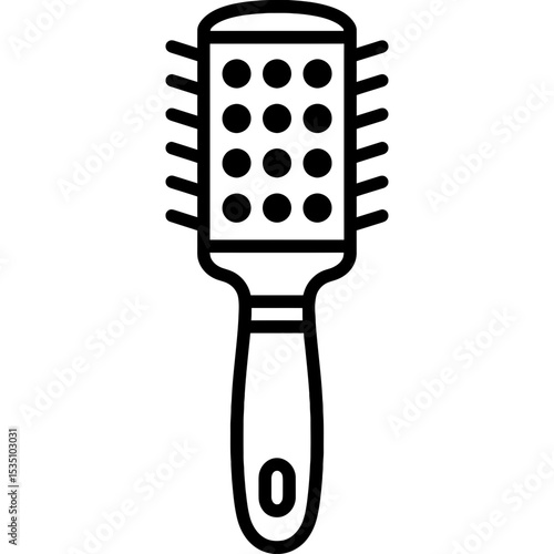 Ventilated hairbrush outline icon vector