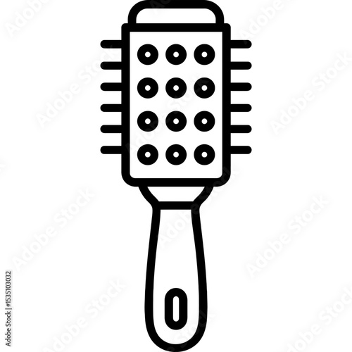 Ventilated hairbrush outline icon vector