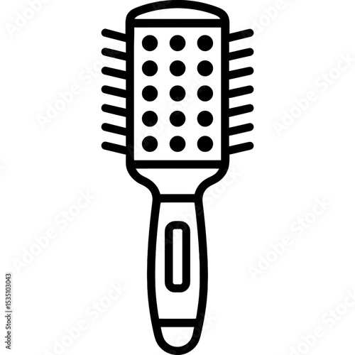 Ventilated hairbrush outline icon vector