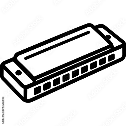 Harmonica outline icon vector