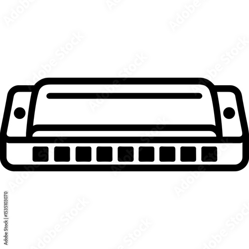 Harmonica outline icon vector