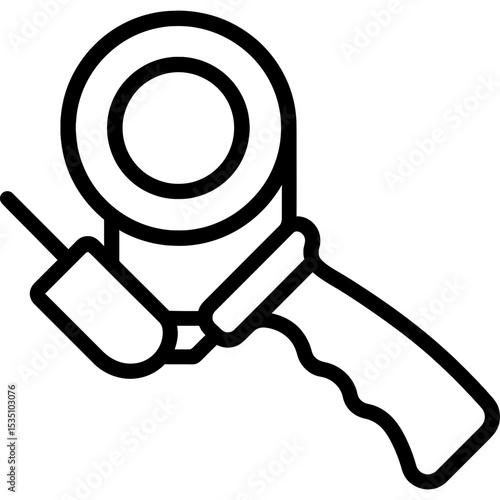 Minimalist tape dispenser icon in black and white