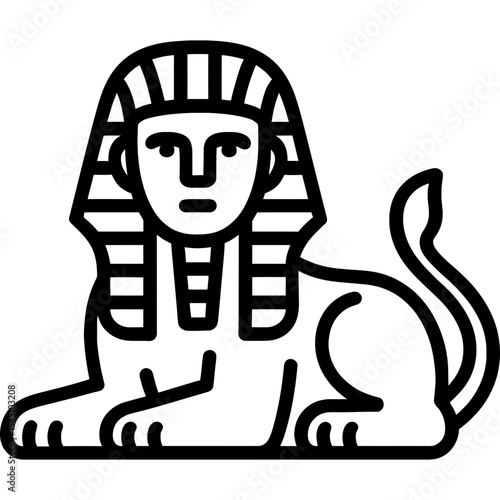 Minimalist sphinx icon design