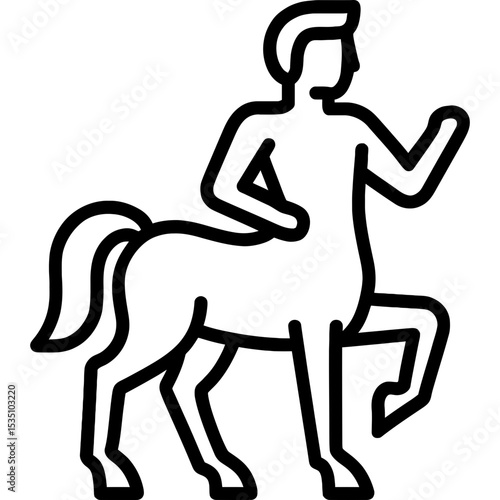 Vector centaur icon with bold lines