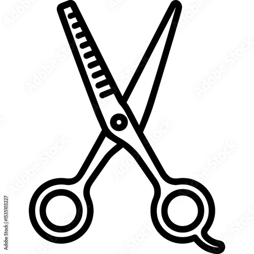 Thinning shears outline icon vector