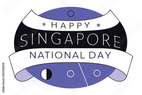 Animated singapore national day lettering text design in red green and blue