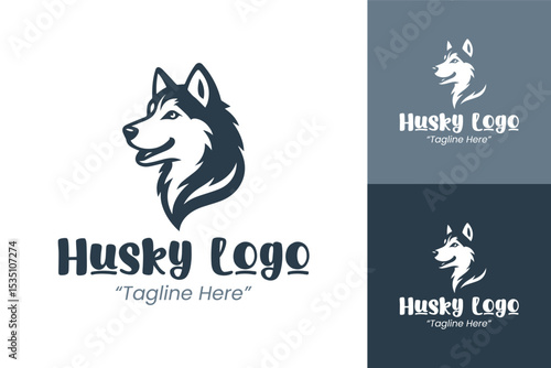 Creative Husky Dog Logo Design for Pet Branding and Marketing