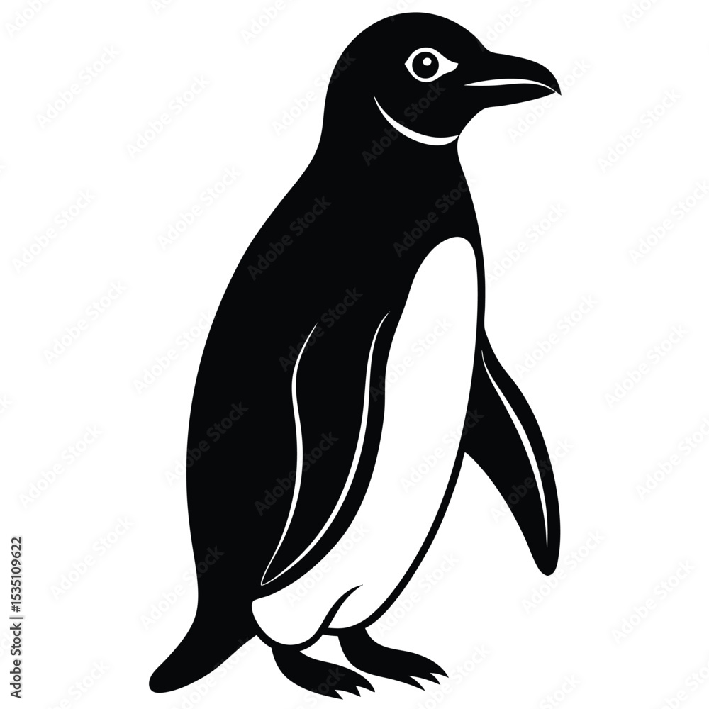Naklejka premium adele penguin vector sihouette