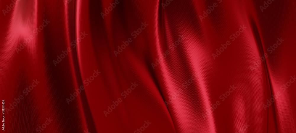 Obraz premium Red fabric background with copy space 3D render