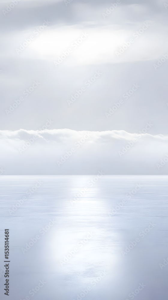 Obraz premium Reflective Surface with Clouds and Soft Lighting