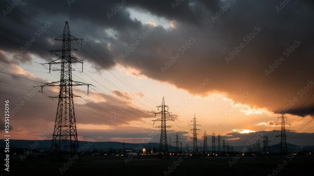 Power Lines at Sunset Power Lines at Sunset