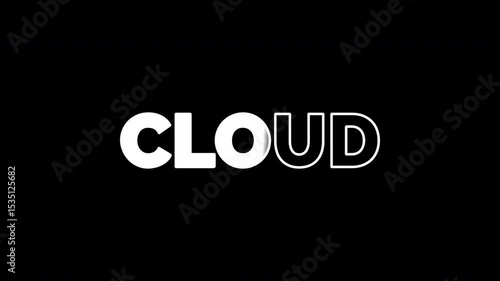 Cloud advertisement promo text animation video. High-quality 4K footage