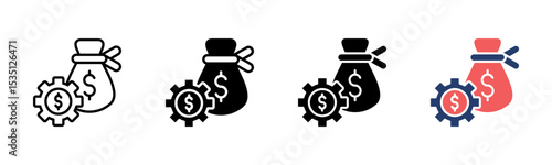 Financial Management icon sheet multiple style collection
